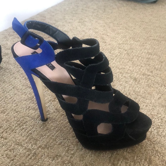 Blue and black heels - Picture 1 of 3
